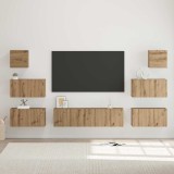 vidaXL Set comodă TV Pe perete Altele 8 pcs stejar artizanal 60 x 30 x 30 cm