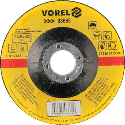 Disc abraziv pentru debitat metale 115x6x22 mm VOREL foto