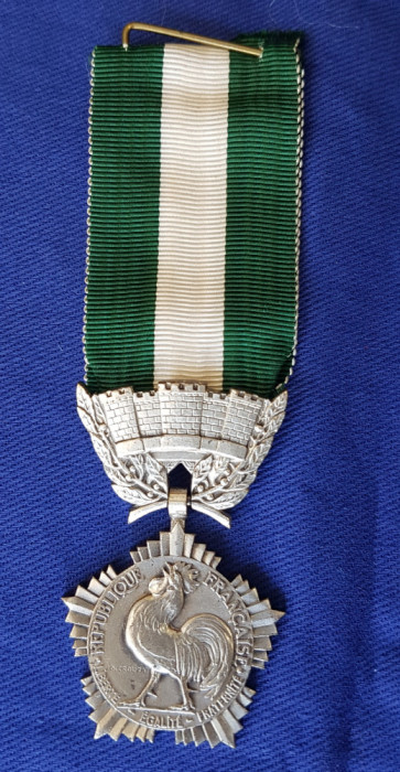 Medalie veche Franta- Collectivites Locales Republique Francaise placata argint