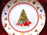 FARFURIE FRUCTIERA PLATOU PORTELAN LEINER DECOR DE IARNA CU BRAD DE CRACIUN 26.5 CM
