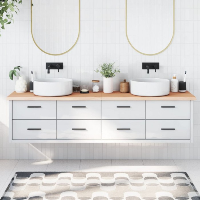 vidaXL Blat de baie, 200x60x(2-4) cm, lemn masiv netratat