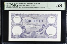 20 lei martie 1920 PMG58 aunc bancnota gradata