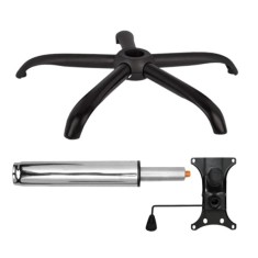 Set placuta balans metalica 20 cm x 15 cm, baza 64 cm si cilindru piston, gaz, pentru scaune birou, argintiu, 35 cm