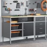 vidaXL Banc de lucru cu ușă &icirc;nchisă neagră 100x55x85 cm Oțel