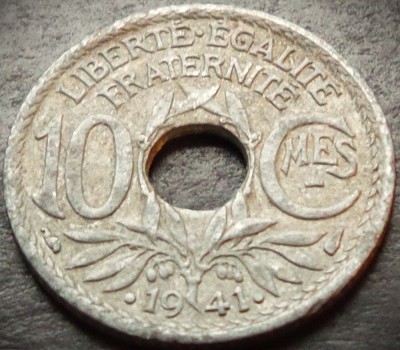 Moneda istorica 10 CENTIMES - FRANTA, anul 1941 *cod 1695 = ZINC foto