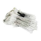 Sectiune instalatie de craciun interconectabila tip perdea, 240 led-uri, 8 jocuri de lumini, 2m x2 m, fir transparent, alb-cald, Oem