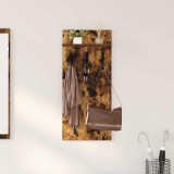 vidaXL Răcător de paltoane montat pe perete cu raft Stejar fumuriu 874455