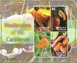 Antigua si Barbuda 2007 - Flora , Ciuperci , Bloc 4 valori , dantelate , MNH , Mi.4471-4474 Kb
