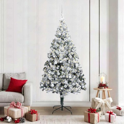 vidaXL Brad de Crăciun artificial Verde 210 cm PVC și Oțel și Plastic 3396976 foto