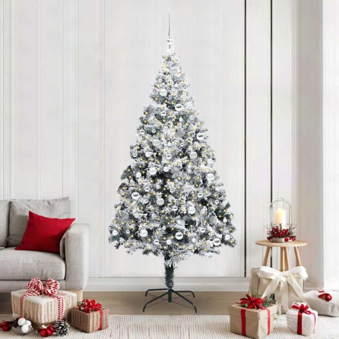 vidaXL Brad de Crăciun artificial Verde 210 cm PVC și Oțel și Plastic 3396976