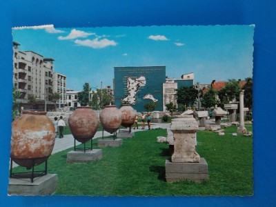 CPIB 23385 CARTE POSTALA - CONSTANTA. MUZEUL DE ARHEOLOGIE IN AER LIBER, KRUGER, CIRCULATA, 1964, STAMPILE, TIMBRU, DANTELATA foto