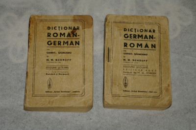 Dictionar roman german - german roman - Saineanu - Schroff - interbelica foto