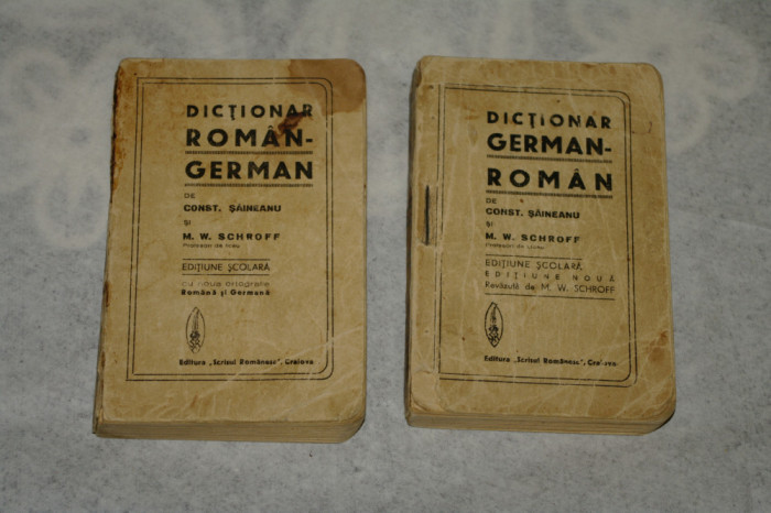Dictionar roman german - german roman - Saineanu - Schroff - interbelica
