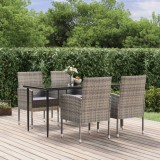 Cumpara ieftin Set mobilier de grădină cu perne, 5 piese, antracit, poliratan