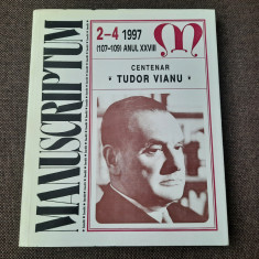 Revista Manuscriptum Nr 2 – 4 din 1997 ( centenar Tudor Vianu ) RF18/4