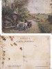 Peisaj - vedere pictura Basarab,colectia Marvan- rara, Circulata, Printata