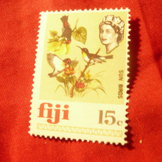 Timbru FIJI colonie britanica 1968 , val. 15c , Pasare , R. Elisabeta