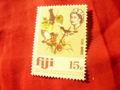 Timbru FIJI colonie britanica 1968 , val. 15c , Pasare , R. Elisabeta foto