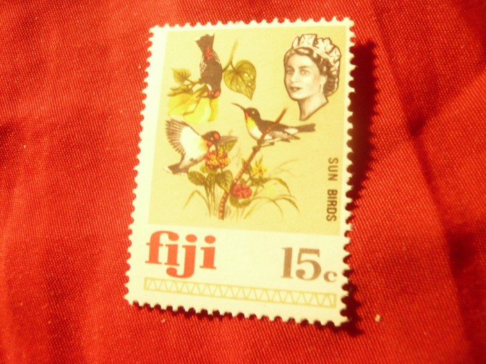 Timbru FIJI colonie britanica 1968 , val. 15c , Pasare , R. Elisabeta