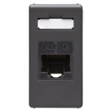 Priza internet Gewiss RJ45 cat. 5E modulara incastrata neagra