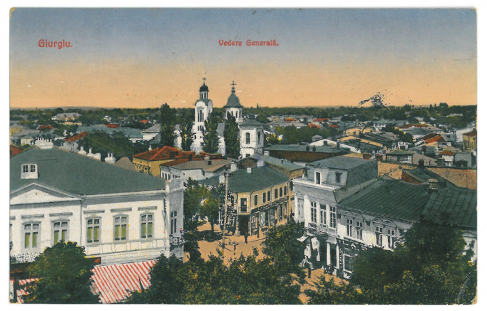 3447 - GIURGIU, Panorama, Romania - old postcard - used - 1923