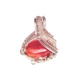 B43. Pandantiv şic cu cuart sherry, fir de Argint 925, colectie unicat, Love-Lux