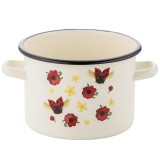 Oala din otel emailat alb, 22cm, 6l, Ladybird, Florina