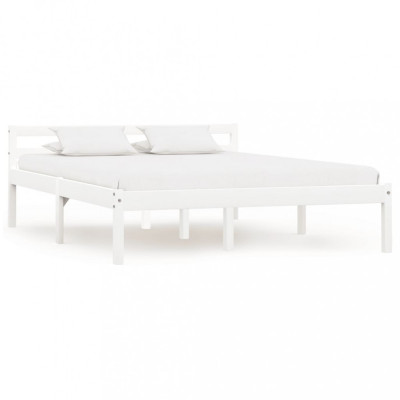 Cadru de pat, alb, 120 x 200 cm, lemn masiv de pin foto