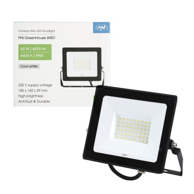 Aproape nou: Reflector LED slim PNI GreenHouse WS51 50W, 6400K, 3898 lm, 184.5*29*1 foto