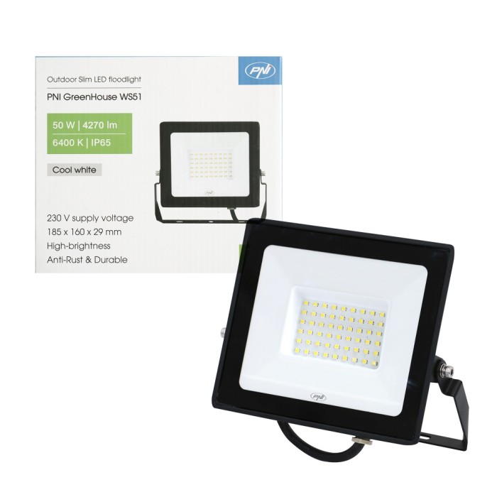 Aproape nou: Reflector LED slim PNI GreenHouse WS51 50W, 6400K, 3898 lm, 184.5*29*1