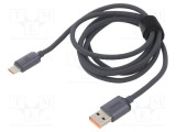 Cablu USB 2.0 BASEUS A la C 1,2m 100W negru textil