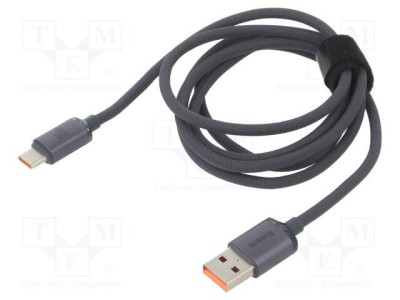 Cablu USB 2.0 BASEUS A la C 1,2m 100W negru textil foto