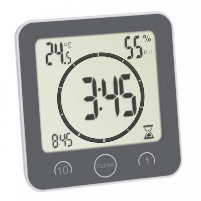 Ceas digital cu timer si termohigrometru pentru bucatarie si baie TFA 60.4001.10 foto