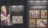 Centrafricana 2013 - Picturi Michelangelo și Rafael -Vatican, Bloc + Colita, MNH, Nestampilat