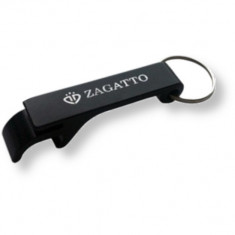 Deschizator de sticle, Zagatto®, Breloc pentru chei, cu Logo, Negru