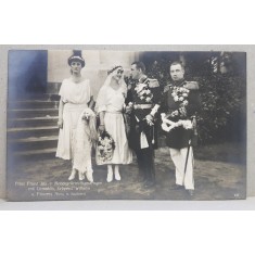 PRINTUL FRANZ JOS . von HOHENZOLLERN - SIGMARIGEN cu SOTIA , PRINTUL MOSTENITOR WILHELM si PRINTESA ANNA von SACHSEN , CARTE POSTALA ILUSTRATA , MON