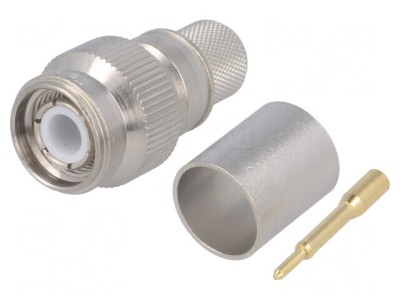 Conector TNC Tată Drept 50&amp;Omega; RG213 Crimpat PTFE Aurit foto