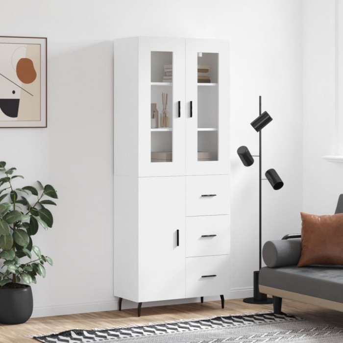 vidaXL Dulap &icirc;nalt, alb, 69,5x34x180 cm, lemn compozit