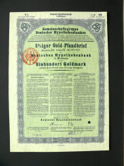 Titlu De Stat Obligatiune Germania-1924-100-Goldmark foto