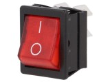 Rocker DPST ON-OFF 16A/250VAC roșu cu lampă neon 1350