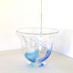 Vas bol Studio Art-Glass, suflat manual - design Gerd Eriksson, Sjalaglas Suedia