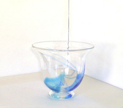 Vas bol Studio Art-Glass, suflat manual - design Gerd Eriksson, Sjalaglas Suedia foto