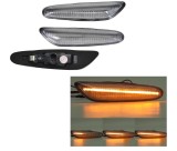 Set lampa semnalizare laterala BMW Seria 1 (E81-E88), Seria 3 (E46, E90/91, E92/93), Seria 5 (E60/E61), X3 (E83), dynamic indicator; LED; alb; TUNING