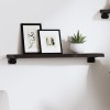 Raft perete vidaXL, lemn masiv stejar tratat maro inchis, 60x10x2 cm, rustic, suporta 20kg