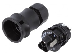 Mufă Conector Circular 3-PIN Argintat 20A 250V