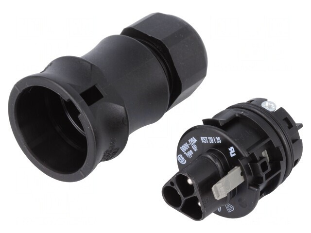 Mufă Conector Circular 3-PIN Argintat 20A 250V