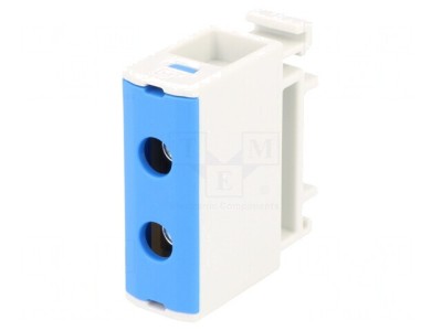 Conector Șine 2,5-35mm2 1 Pista 2 Borne Albastru foto