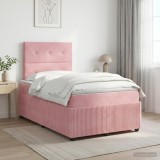 Cumpara ieftin Pat boxspring cu saltea cu headboard Roz 120 x 200 cm Catifea