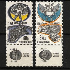 Cehoslovacia, 1969 | Prima aselenizare - Apollo 11 - Cosmos | MNH | aph