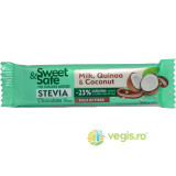 Sweet&amp;Safe Ciocolata cu Lapte, Cocos si Quinoa Indulcitor Stevie 25g
